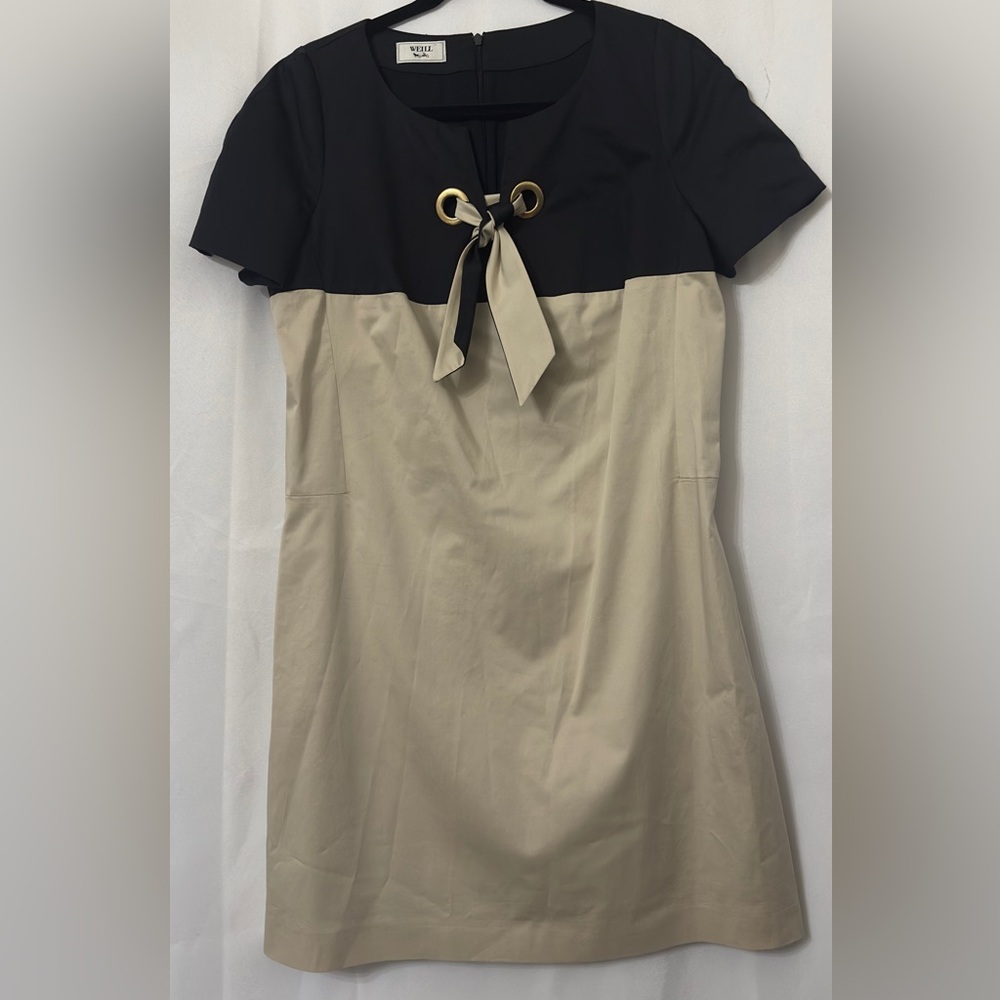 Weill Elegant Black Dress with Gold Detail pit to pit 18 (V1)
